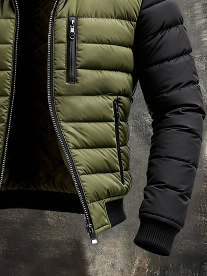 Ophira London™ | Modern Fit Quilted Zip-Up Jacket for Men