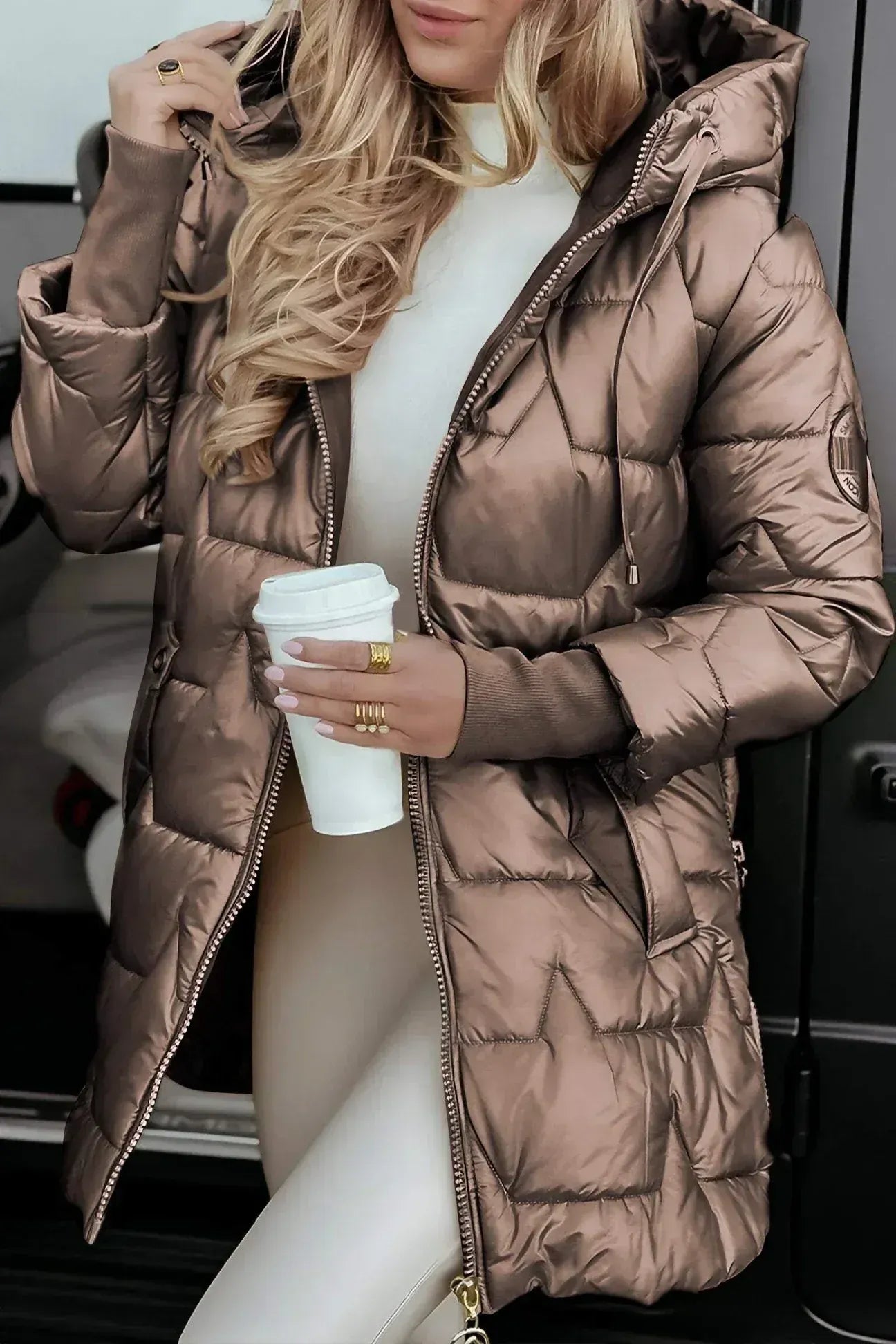 Karol | Chic quilted hooded coat