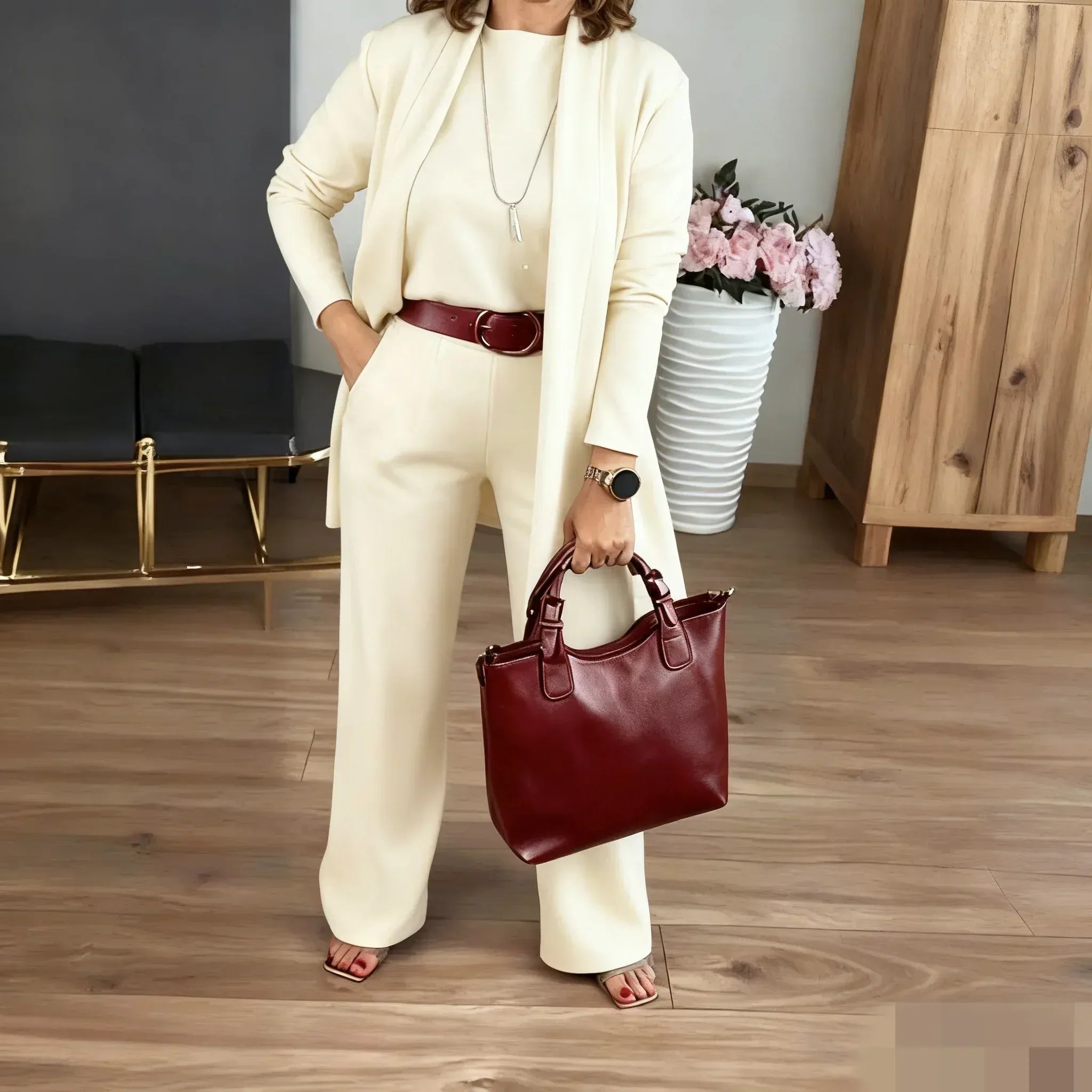 Gabriela | 3-Piece Set with Long Cardigan