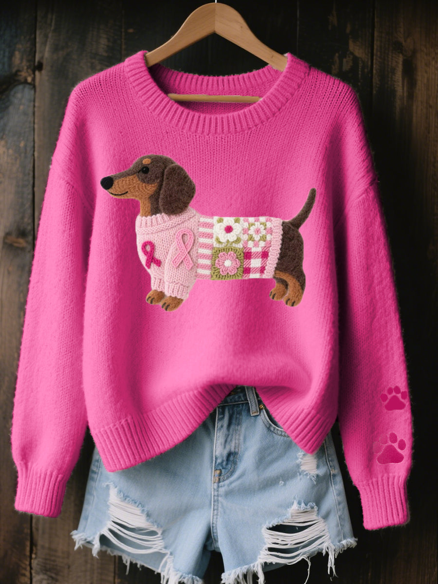 Naoni – Knitted Sweater with Felted Dachshund Pattern