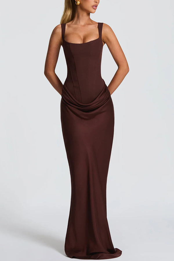 Leonor ❘ Square Neck Maxi Dress