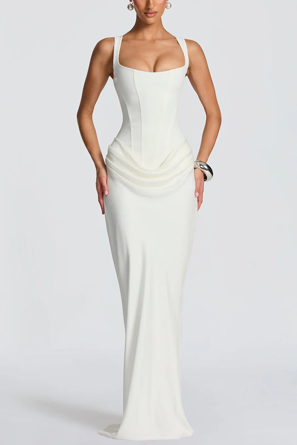 Leonor ❘ Square Neck Maxi Dress